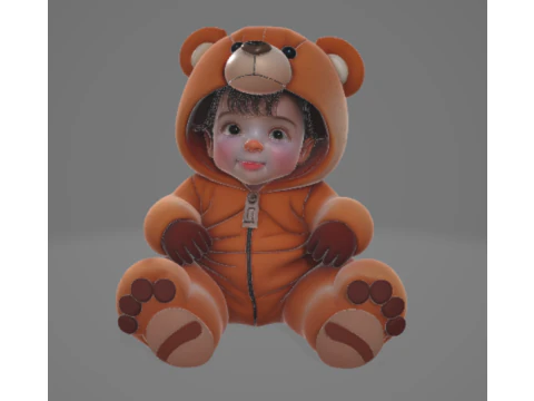BOY003 Chibi Urban Hoodie Kid Game Ready Rigged PBR 3D Model