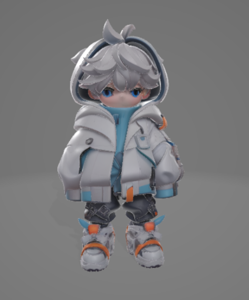 GARÇON 011 Chibi Urban Sweat à capuche Kid Game Ready Rigged PBR Modèle 3D .c4d .max .obj .3ds .fbx .stl .blend 