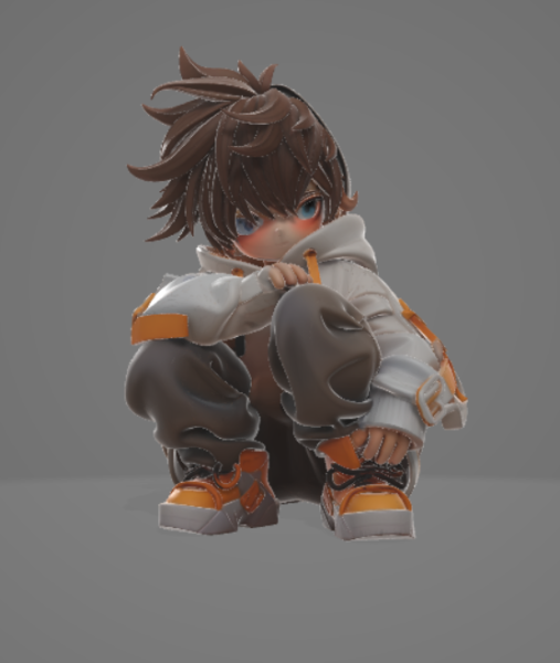 BOY 12 Chibi Urban Hoodie Kid Game Ready Rigged PBR 3D Model .c4d .max .obj .3ds .fbx .stl .blend 