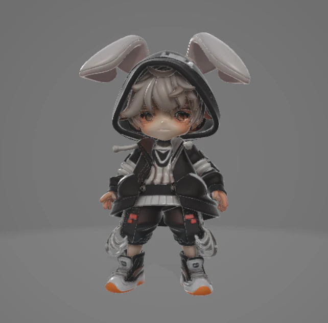 BOY 13 Chibi Urban Hoodie Kid Game Ready Rigged PBR 3D Model .c4d .max .obj .3ds .fbx .stl .blend 