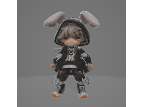 BOY 13 チビ アーバン パーカー キッド ゲームレディ リギング PBR 3Dモデル