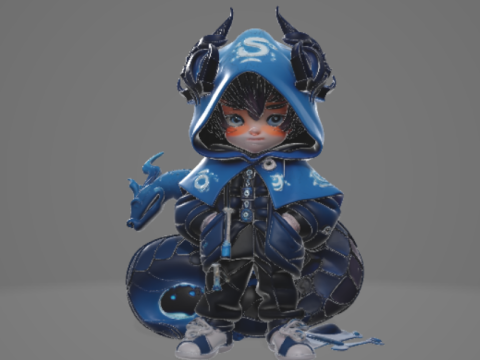 BOY 14 Chibi Urban Hoodie Kid Game Ready Rigged PBR Modelo 3D