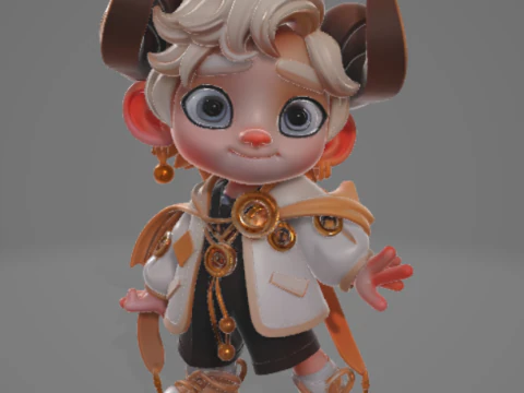 BOY 20 Chibi Urban Hoodie Kid Game Ready Rigged PBR 3D Model