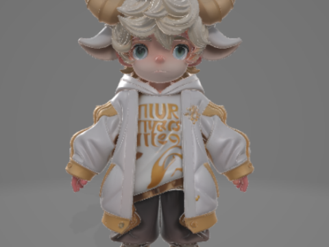 BOY 21 チビ アーバン パーカー キッド ゲームレディ リギング PBR 3Dモデル