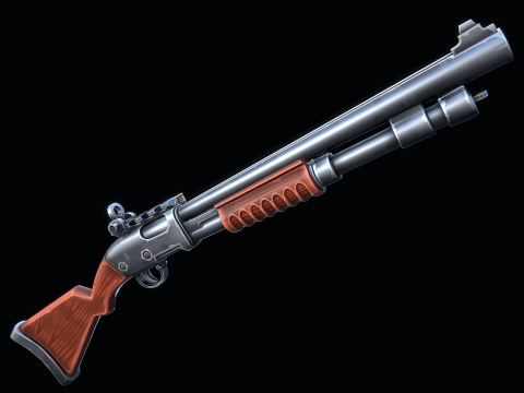 Escopeta de bomba estilizada Modelo 3D