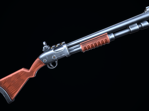 様式化されたポンプショットガン 3Dモデル