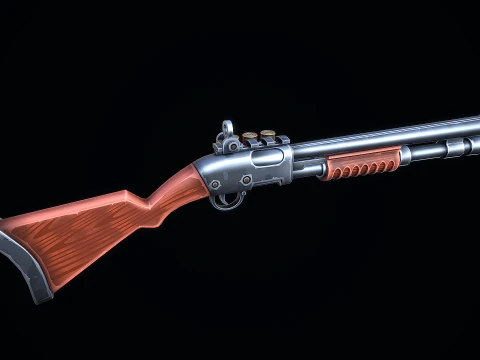 Stylized Pump Shotgun 3D Model