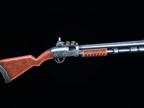 Stylized Pump Shotgun 3D Model