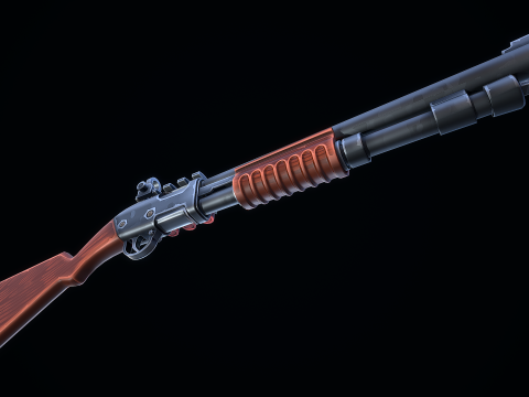 様式化されたポンプショットガン 3Dモデル