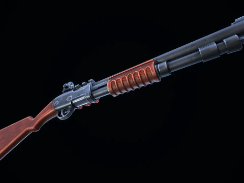 Stylized Pump Shotgun 3D Model