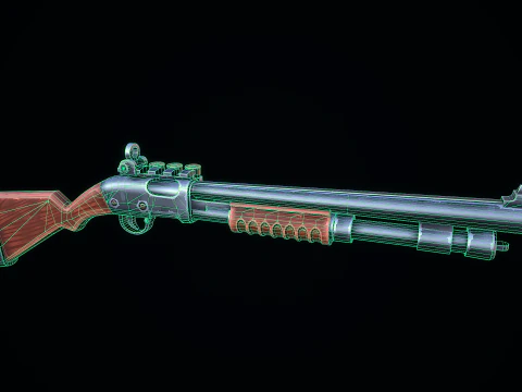 Stylized Pump Shotgun 3D Model