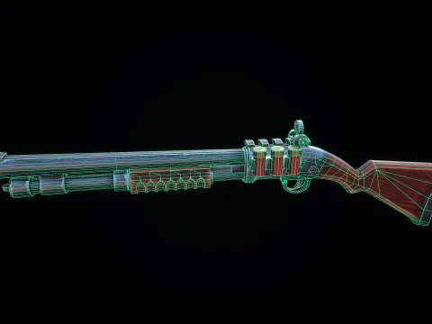 Stylized Pump Shotgun 3D Model