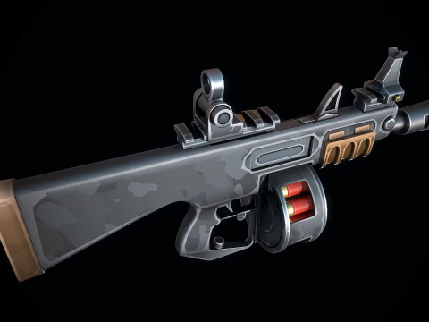 Stylizowana strzelba AA12 Model 3D