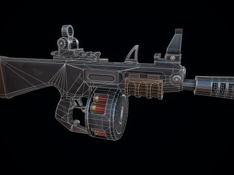 Escopeta AA12 estilizada Modelo 3D