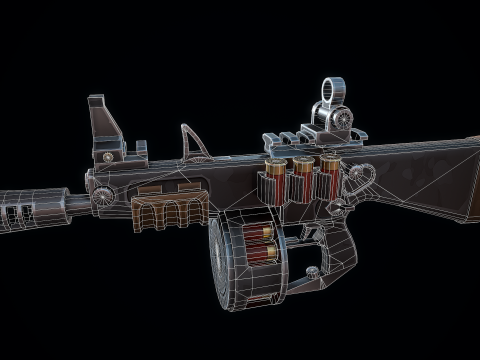 Escopeta AA12 estilizada Modelo 3D