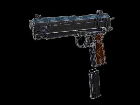 Colt M1911 stilizzato Modello 3D