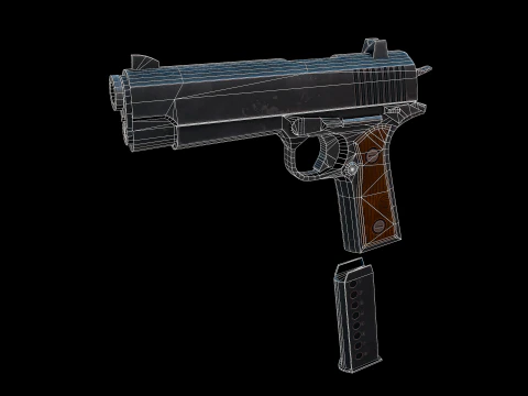 Stylized M1911 Colt 3D Model