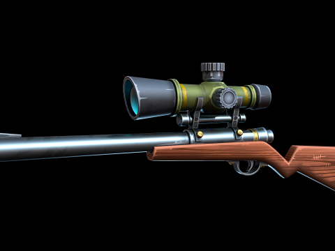 양식화된 저격총 3D 모델