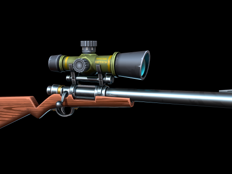 양식화된 저격총 3D 모델