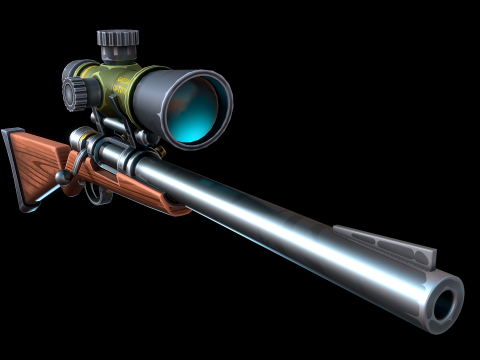 양식화된 저격총 3D 모델