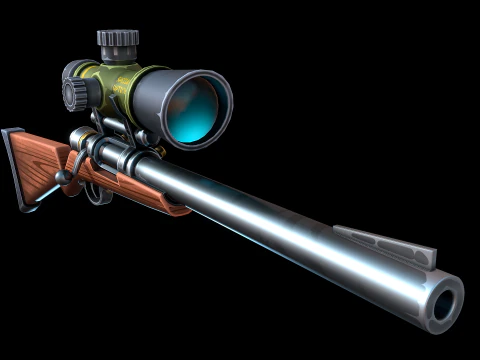 Stylized Sniper Rifle 3D Model