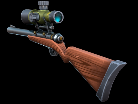 양식화된 저격총 3D 모델