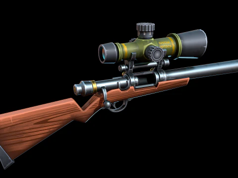 Stylized Sniper Rifle 3D Model