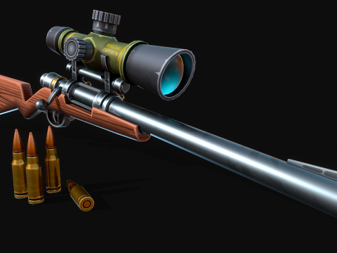 양식화된 저격총 3D 모델