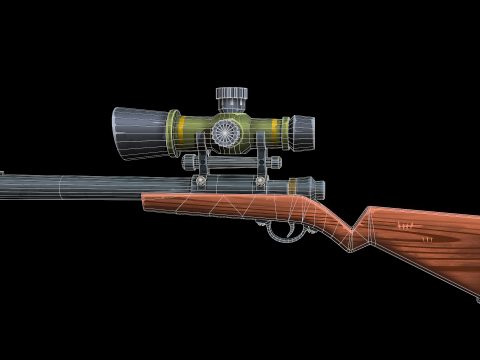 양식화된 저격총 3D 모델