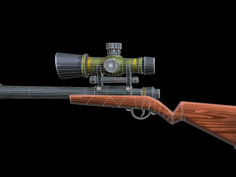 Stylized Sniper Rifle 3D Model