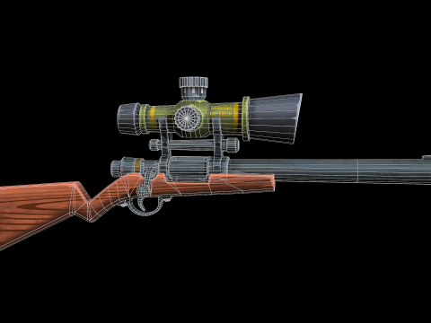 양식화된 저격총 3D 모델