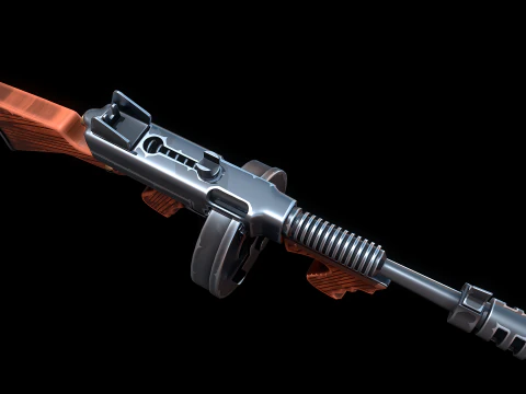 Stylized Thompson Submachinegun 3D Model