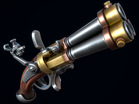 Стилизованный кремневый мушкет 3D Модель