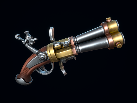 程式化燧发枪 3D 模型