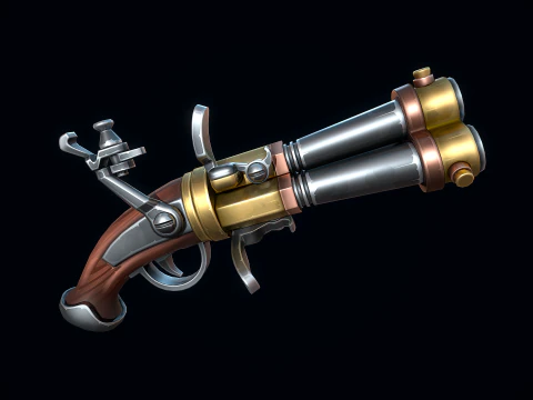 Stylized Flintlock Musket 3D Model