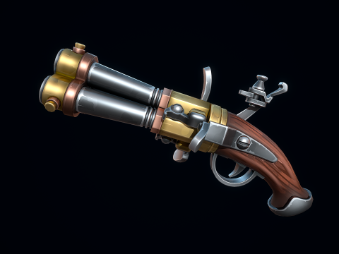 程式化燧发枪 3D 模型