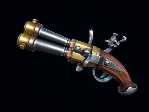 Stylized Flintlock Musket 3D Model