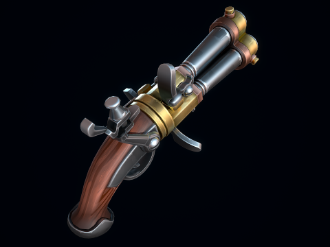 程式化燧发枪 3D 模型