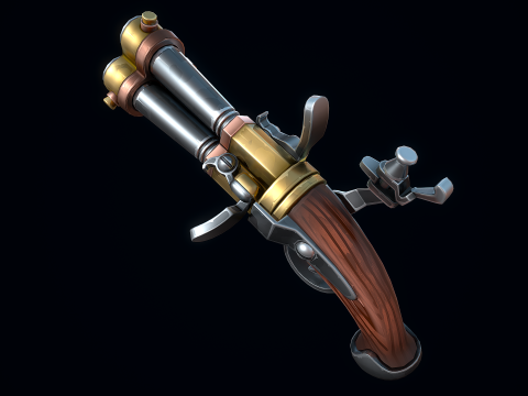 程式化燧发枪 3D 模型