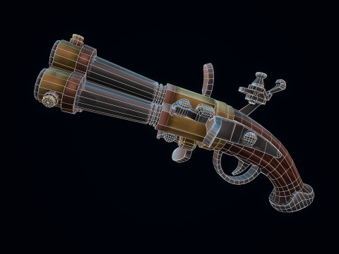 程式化燧发枪 3D 模型