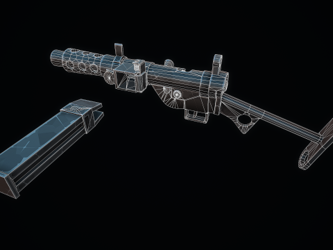 양식화된 스텐 Mk2 3D 모델