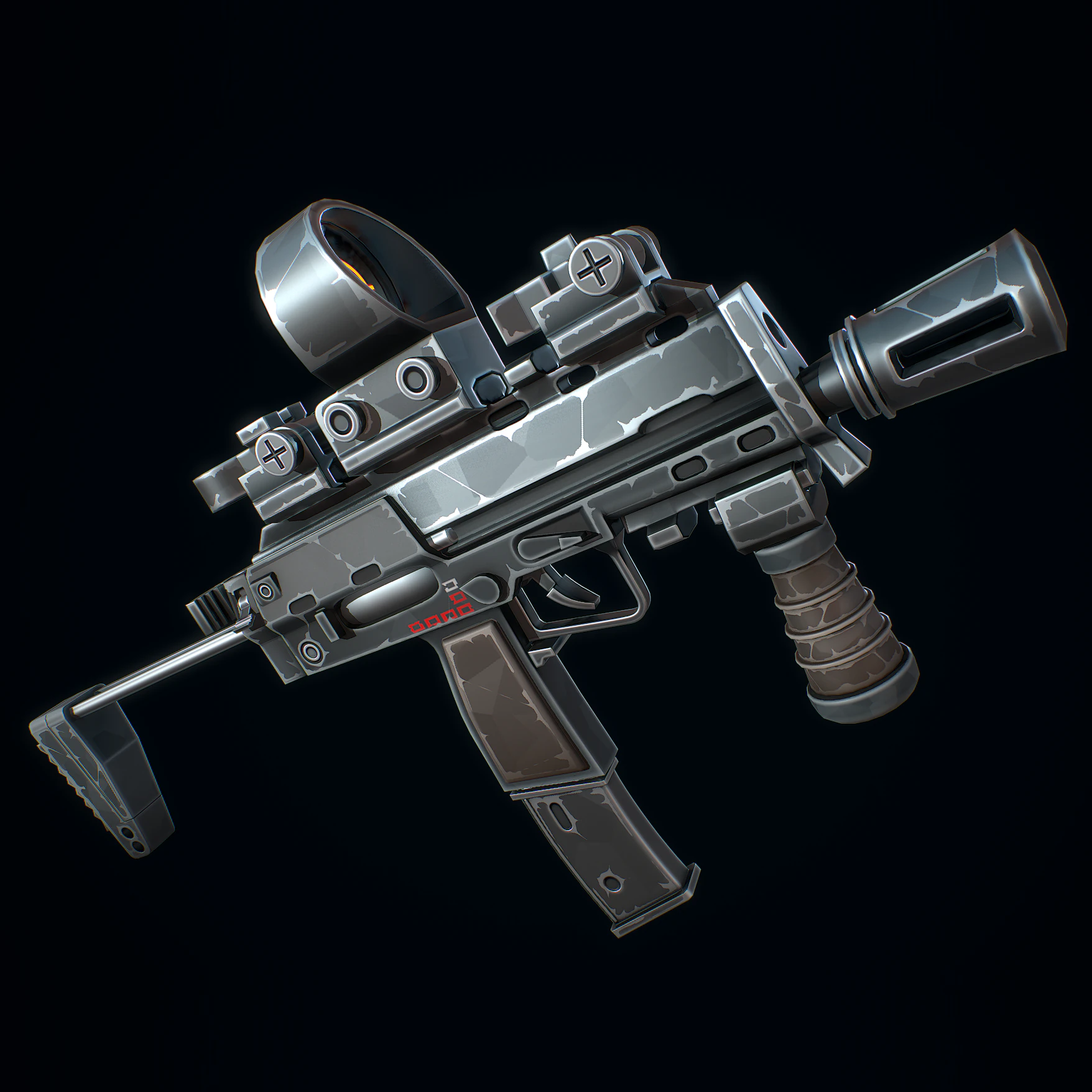 Stylizowane MP7 Model 3D .c4d .max .obj .3ds .fbx .stl .blend 