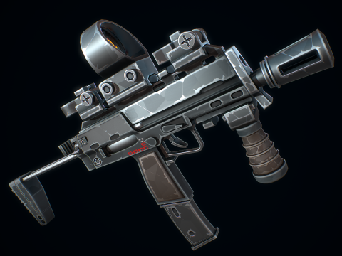 Stylizowane MP7 Model 3D