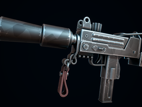 Stylizowany MAC-10 Model 3D