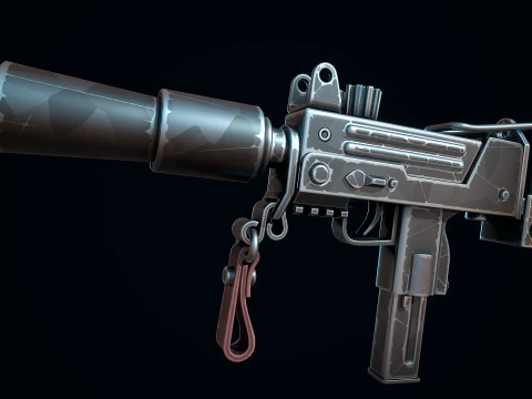 Stylized MAC-10 3D Model
