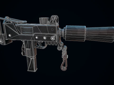 Stylized MAC-10 3D Model