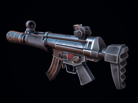 Stylized HK MP5 3D Model