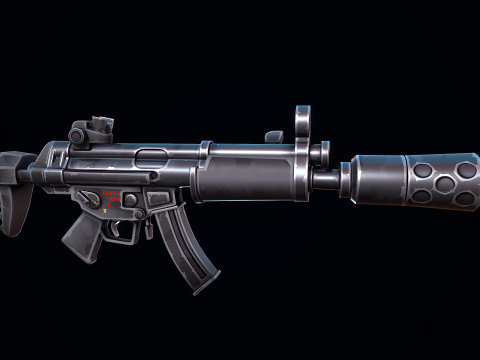 Gestileerde HK MP5 3D Model