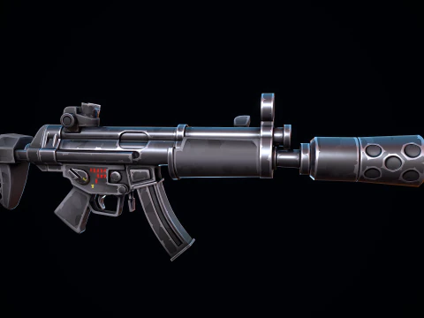 Stylized HK MP5 3D Model
