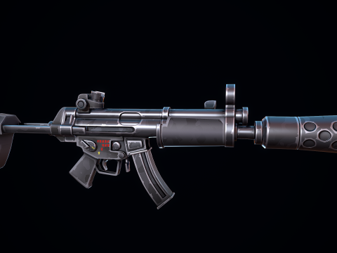 Gestileerde HK MP5 3D Model